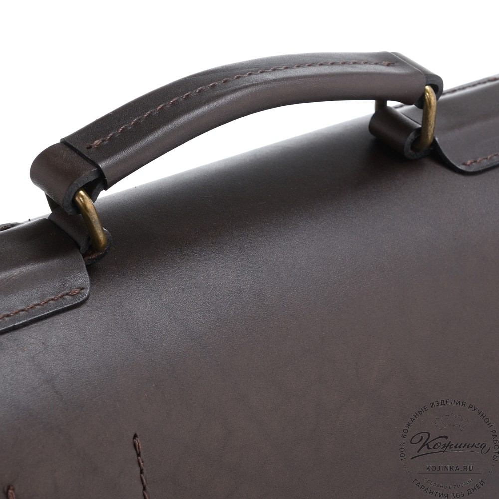 Мужской кожаный портфель "Престиж" (тёмно-коричневый)